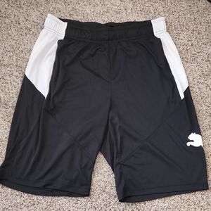 Puma Men's Athletic Shorts in Black and White